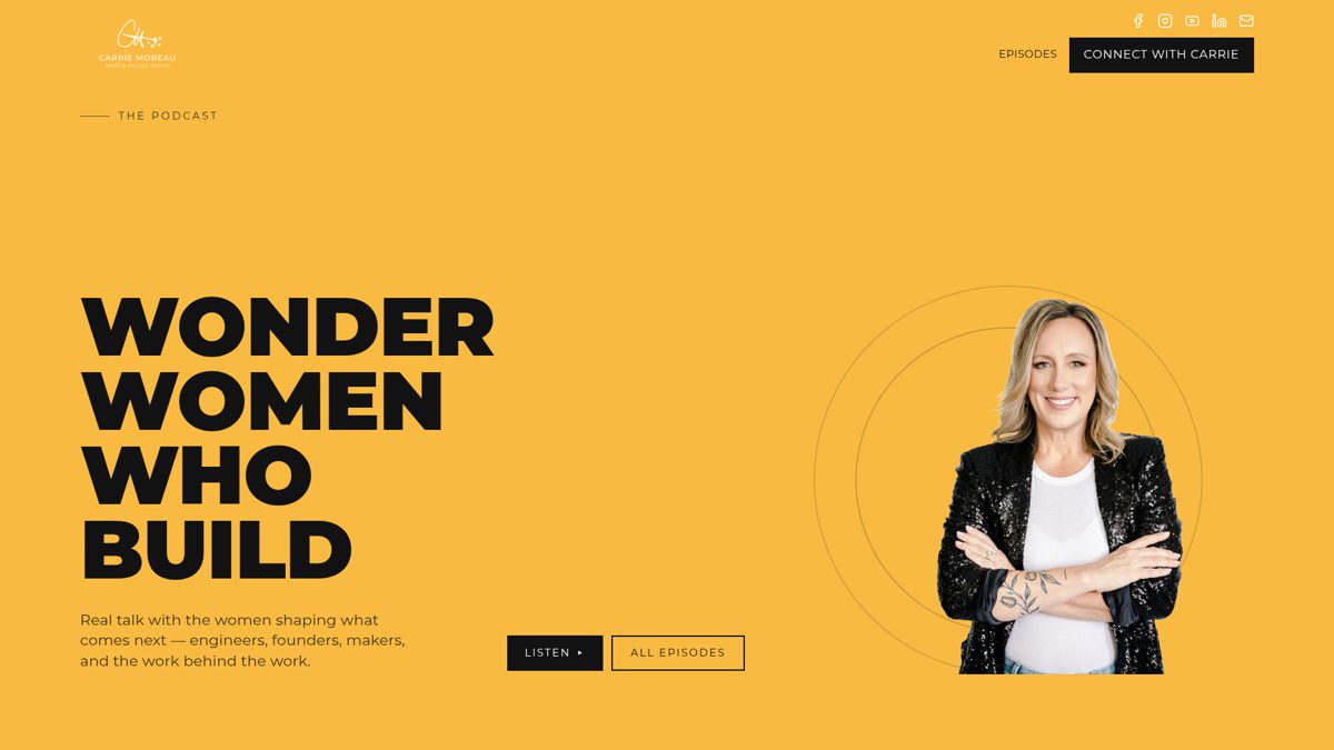 Wonder Women Who Build website homepage built by AXF Creative
